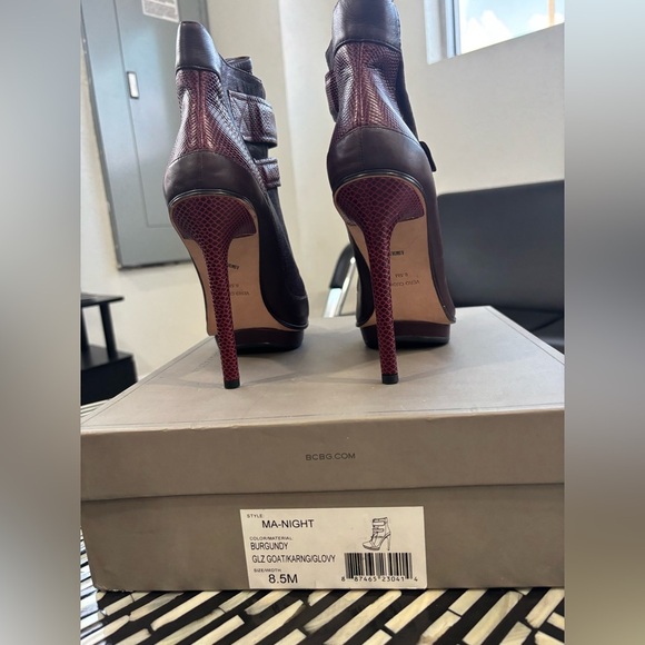 Authentic BCBG Max Azria Ma-Night Burgundy Ankle Boots-Retails $395 - Picture 9 of 9